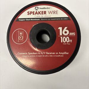 Southwire Speaker Wire 16 AWG 100 FT Copper Clad Aluminum 64870101 NEW